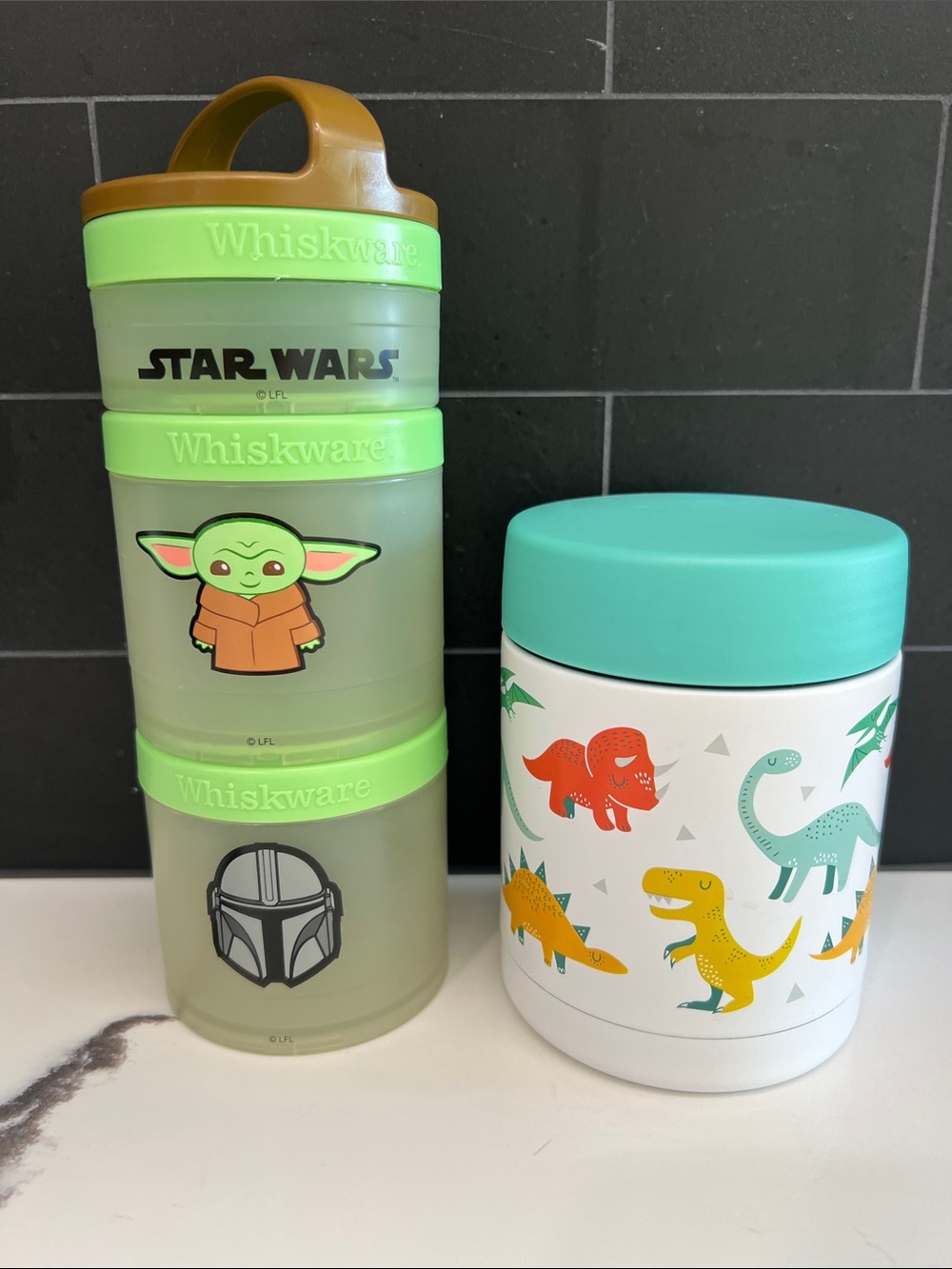 Whiskware Mandalorian Snack Containers & NOW Designs Dandy Dinos Food Jar